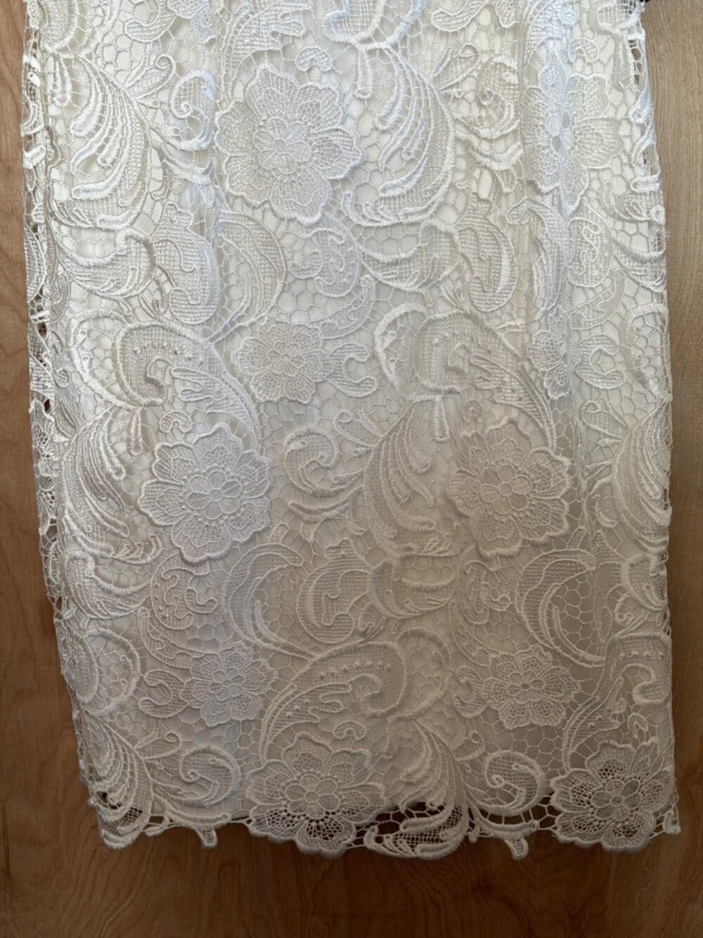 Adrianna Papell Ivory Lace Sleeveless Sheath Dress Illusion Neckline Size 10 NWT - Picture 6 of 16